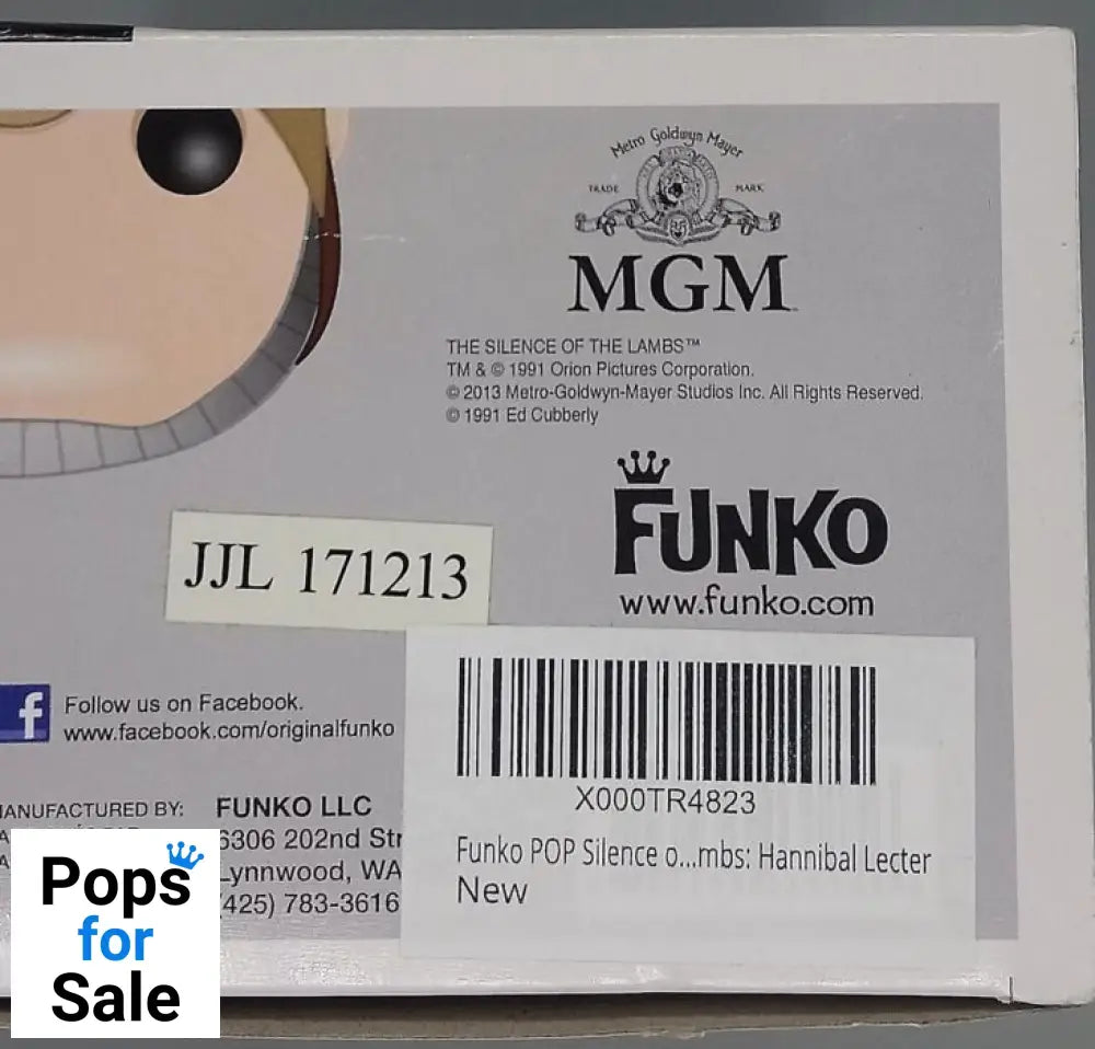 #25 Hannibal Lecter - The Silence of the Lambs Horror - Box Damaged Funko POP - PopsforSale.co.uk