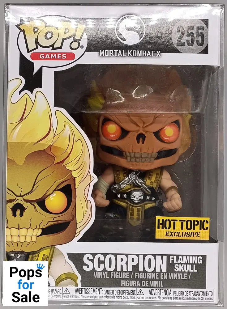 255 Scorpion (Flaming Skull) - Mortal Kombat X - Funko POP - Box Damaged