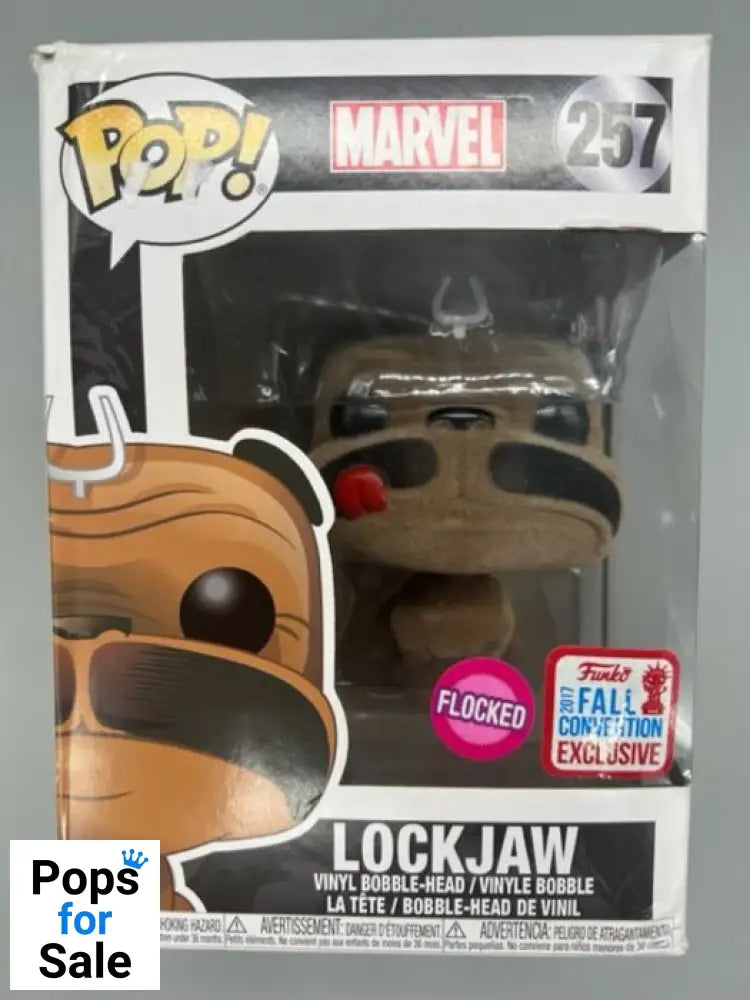 #257 Lockjaw - Flocked - Marvel - 2017 Con - Box Damaged Funko POP - PopsforSale.co.uk