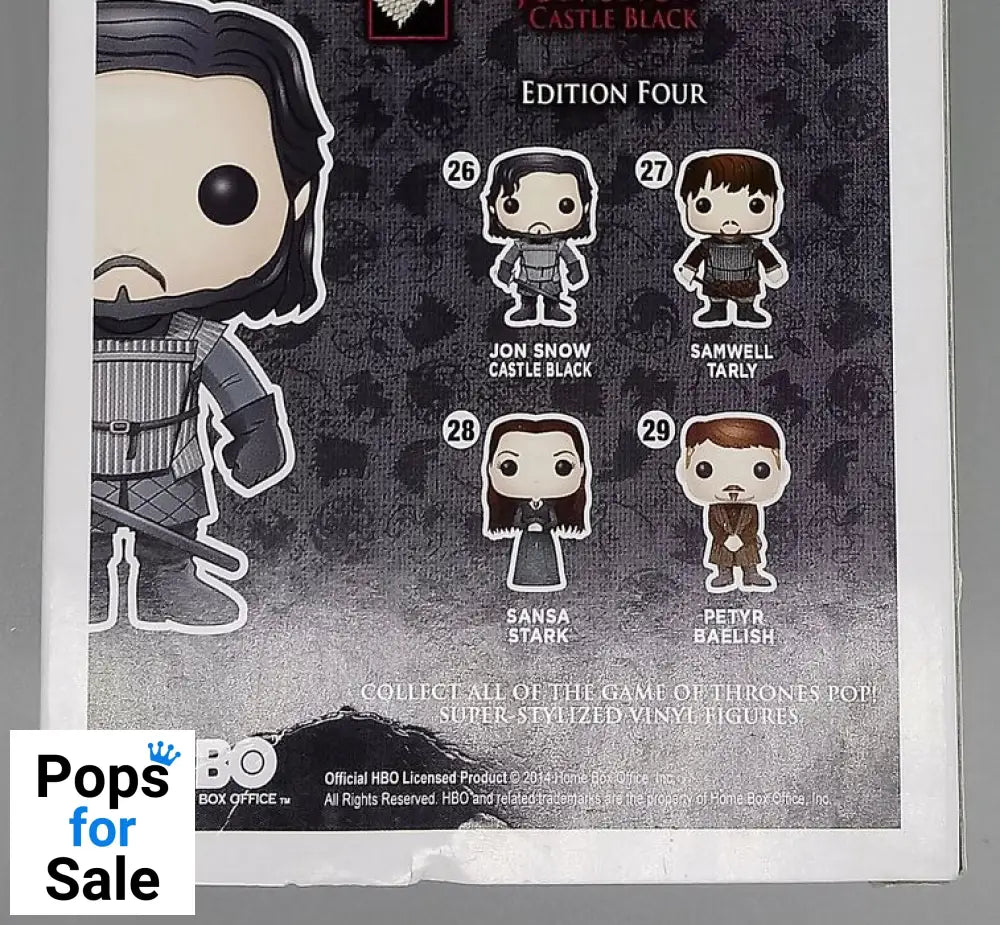 #26 Jon Snow (Castle Black) - Game of Thrones - Box Damaged Funko POP - PopsforSale.co.uk