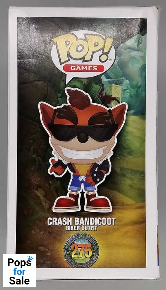 #275 Crash Bandicoot (Biker Outfit) - Crash Bandicoot Box Damaged Funko POP - PopsforSale.co.uk