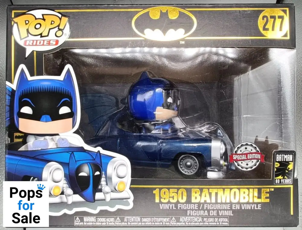 #277 1950 Batmobile (Blue) - Metallic - Rides DC Batman 80th Funko POP - PopsforSale.co.uk