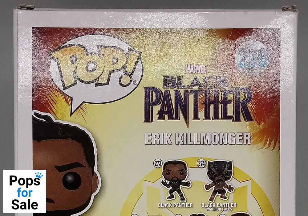 #278 Erik Killmonger - Marvel Black Panther Box Damaged Funko POP - PopsforSale.co.uk