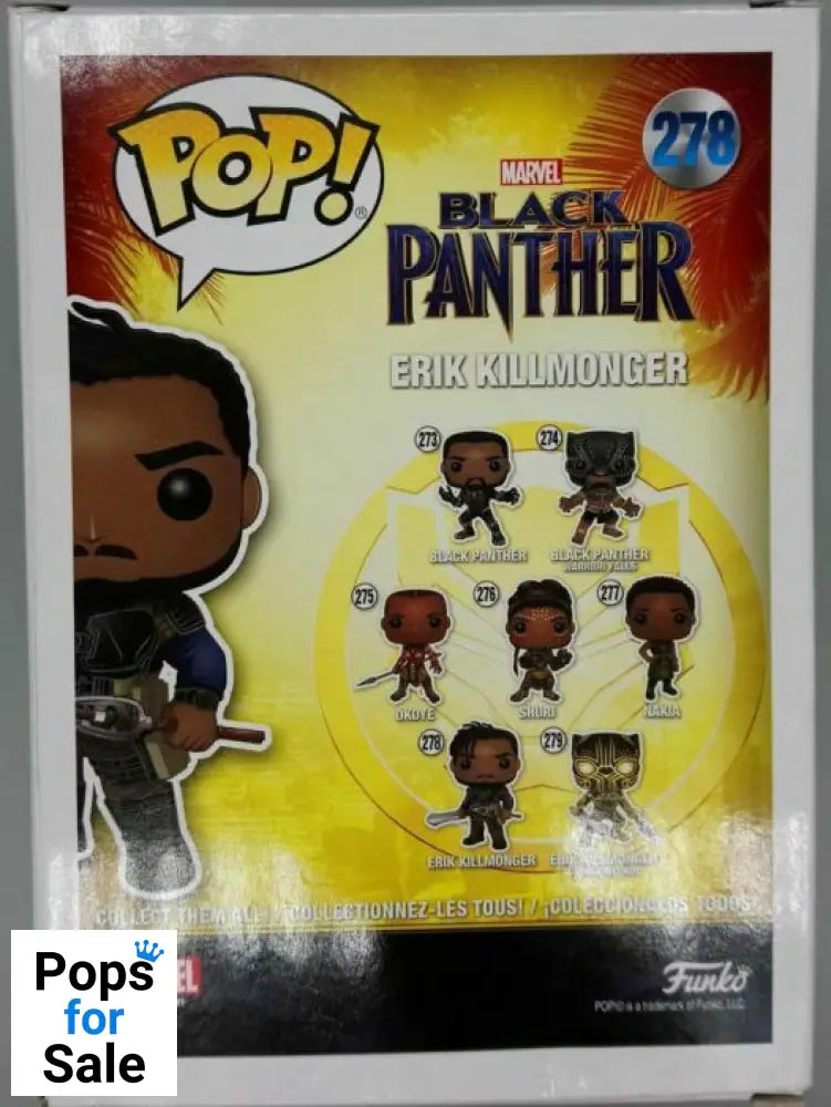 #278 Erik Killmonger (Masked) Chase POP Marvel Black Panther Funko POP - PopsforSale.co.uk