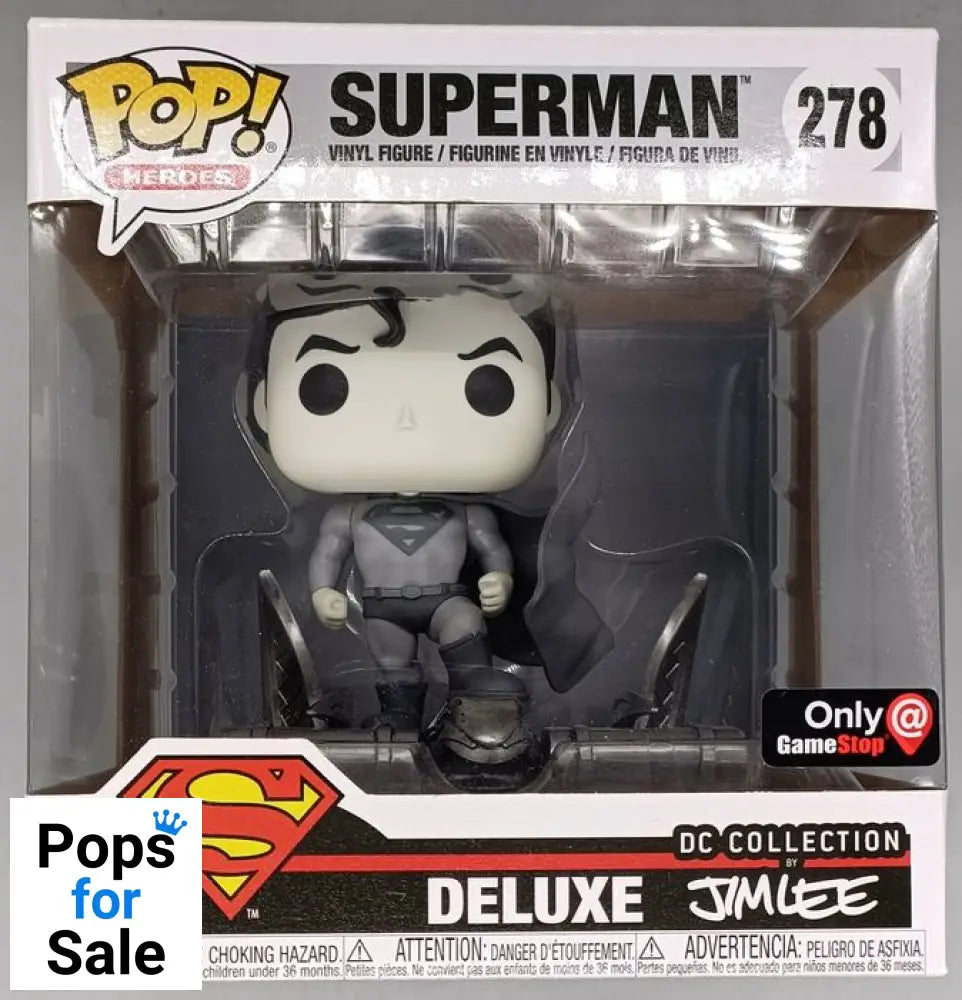 #278 Superman - Deluxe B&W - DC Superman Funko POP - PopsforSale.co.uk