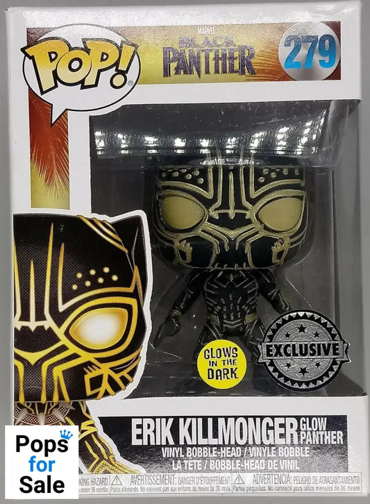 #279 Erik Killmonger (Panther) - Glow Marvel - Black Panther Funko POP - PopsforSale.co.uk