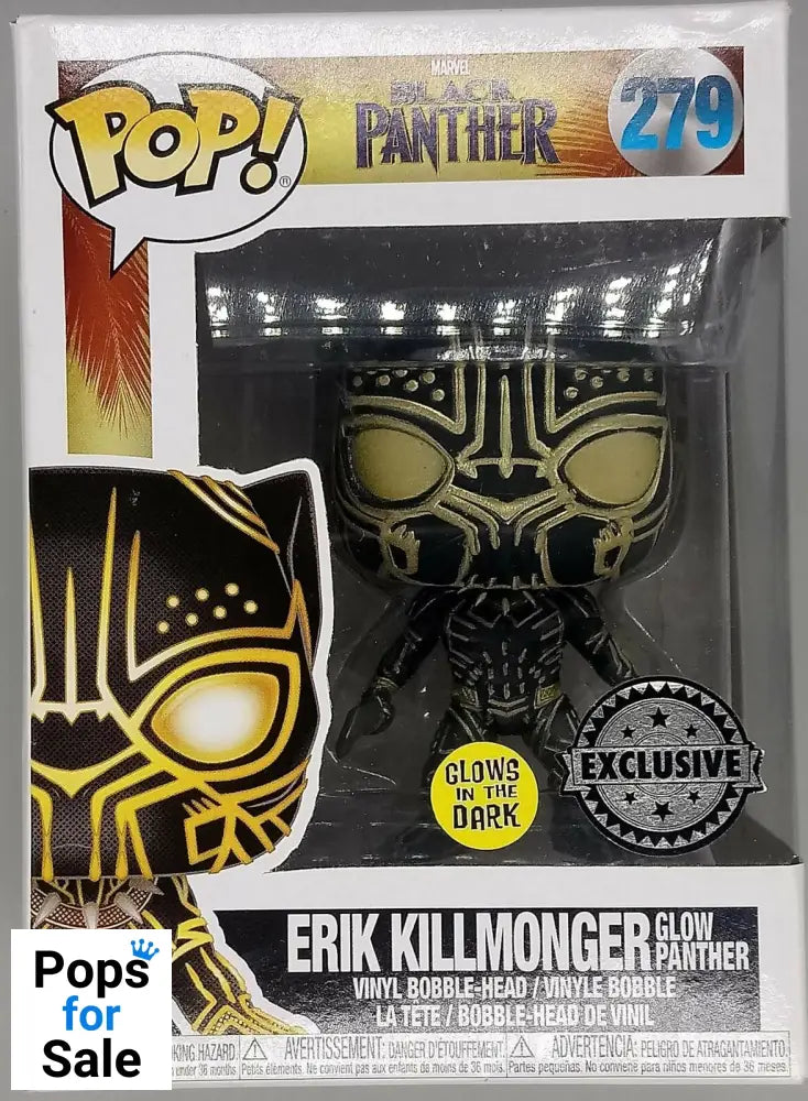 279 Erik Killmonger (Panther) - Glow Marvel - Black Panther Funko POP
