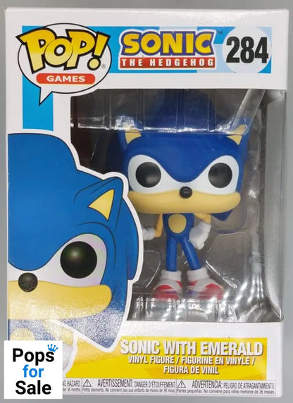 284 Sonic with Emerald - Sonic the Hedgehog Funko POP - Box Damaged