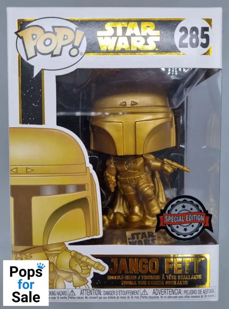 285 Jango Fett (Pre Flight Gold) - Star Wars - Funko POP - Box Damaged
