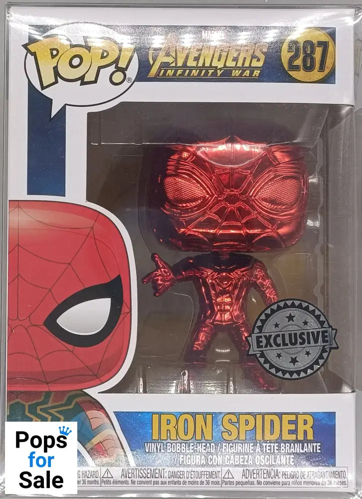 #287 Iron Spider (Red) - Chrome Marvel Avengers Infinity War Funko POP
