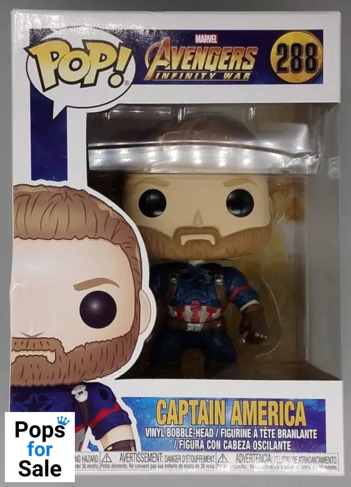 #288 Captain America - Marvel Avengers Infinity Box Damaged Funko POP - PopsforSale.co.uk