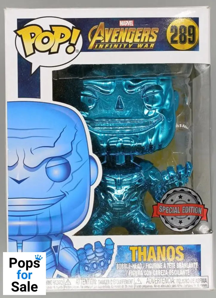 #289 Thanos (Blue) Chrome - Marvel Avengers: Infinity Box Damaged Funko POP - PopsforSale.co.uk