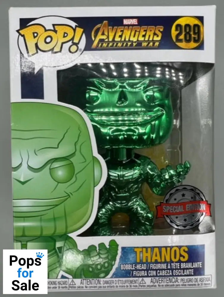 #289 Thanos (Green) Chrome Marvel Avengers Infinity Box Damaged Funko POP