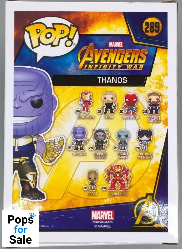 #289 Thanos - Marvel Avengers Infinity War - Box Damaged Funko POP - PopsforSale.co.uk