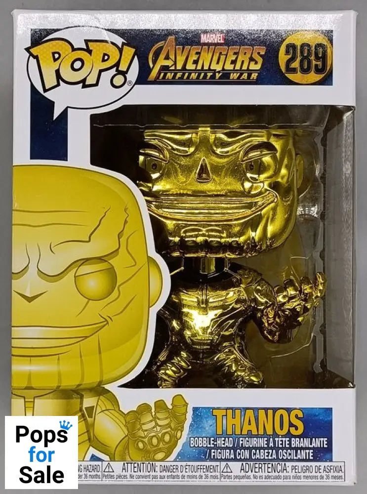 #289 Thanos (Yellow) Chrome Marvel Avengers Infinity Box Damaged Funko POP