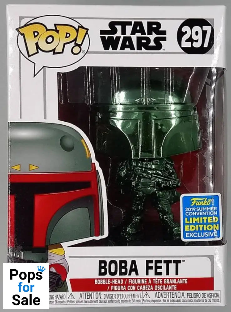 297 Boba Fett (Green) - Chrome - Star Wars - 2019 Con Funko POP