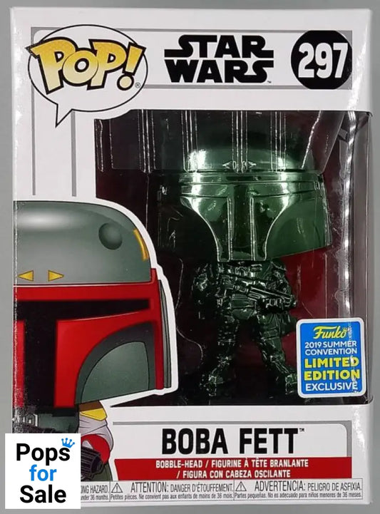 297 Boba Fett (Green) - Chrome - Star Wars - 2019 Con Funko POP