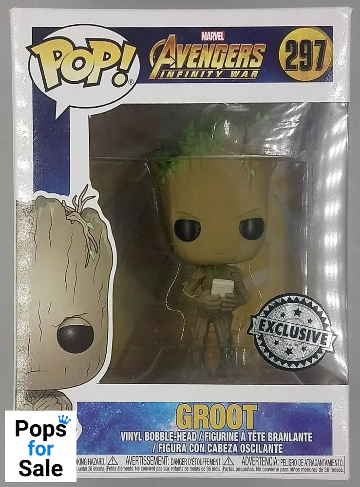 #297 Groot (w/ Game) Marvel Avengers Infinity War Box Damaged Funko POP - PopsforSale.co.uk