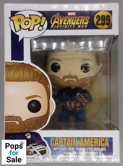 #299 Captain America (Action Pose) Marvel Avenger Box Damaged Funko POP - PopsforSale.co.uk