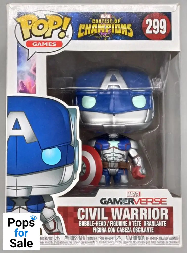 #299 Civil Warrior - Marvel Contest of Champions Box Damaged Funko POP - PopsforSale.co.uk