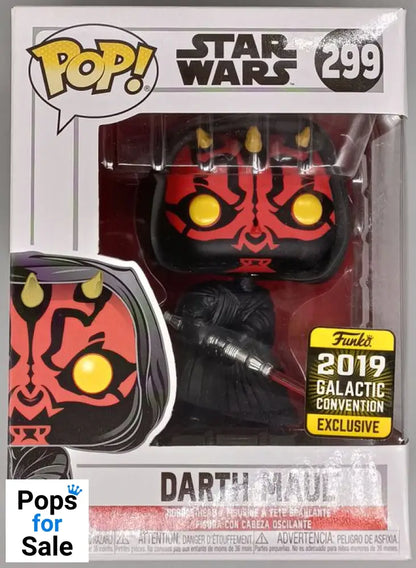 #299 Darth Maul (Hooded) - Star Wars - 2019 Con Exc Box Damaged Funko POP - PopsforSale.co.uk