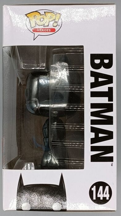 #144 Batman (Black) Chrome - DC - 2017 Con Exc Funko POP