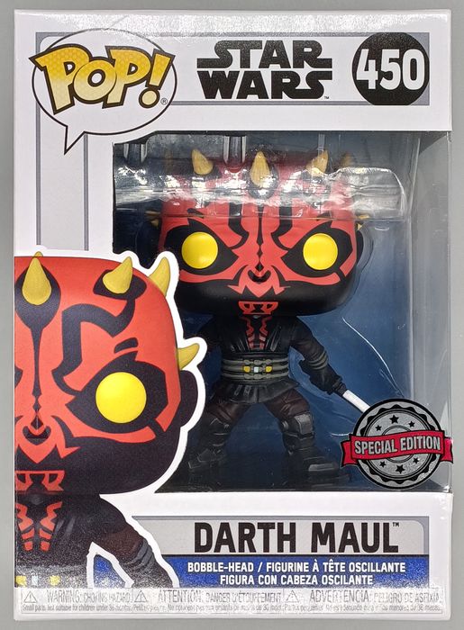 #450 Darth Maul (w/ Darksaber) - Star Wars Clon - Box Damaged Funko POP