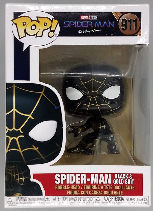 #911 Spider-Man (Black & Gold Suit) Spiderman Box Damaged Funko POP