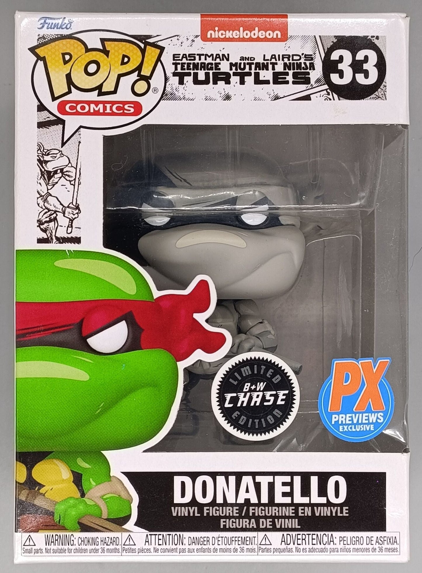 33 Donatello B&W Chase TMNT Teenage Mutant Ninja Turtles - Funko POP - Box Damaged
