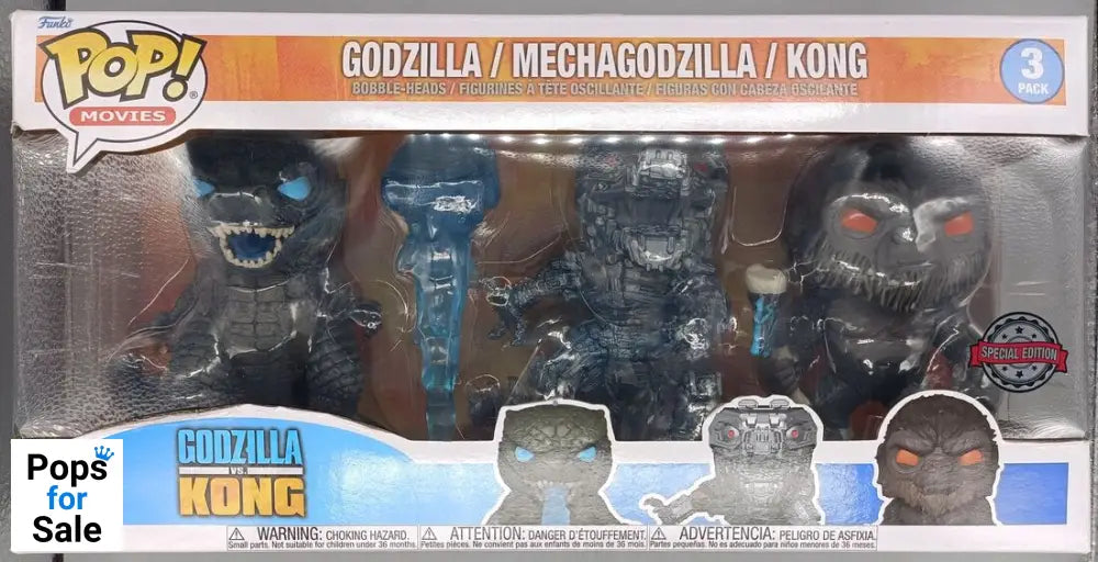 [3 Pack] Godzilla / Mechagodzilla / Kong Godzilla vs Box Damaged Funko POP