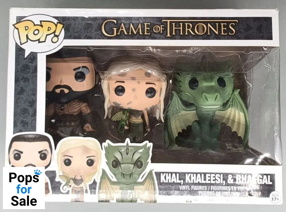 3 Pack - Khal, Khaleesi & Rhaegal -  Game of Thrones Funko POP - Box Damaged