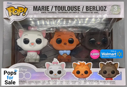 [3 Pack] Marie/Toulouse/Berlioz Flocked Disney Aristocats Funko POP