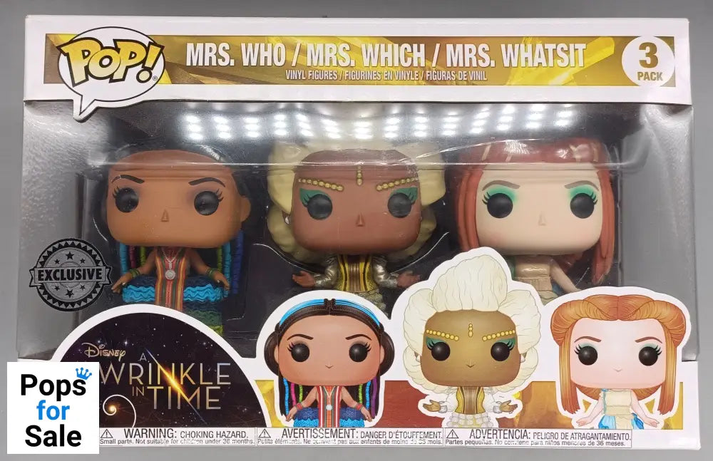 [3 Pack] Mrs. Who Mrs. Which Mrs. Whatsit - Disney A Wrinkle In Time - Funko POP - Box Damaged