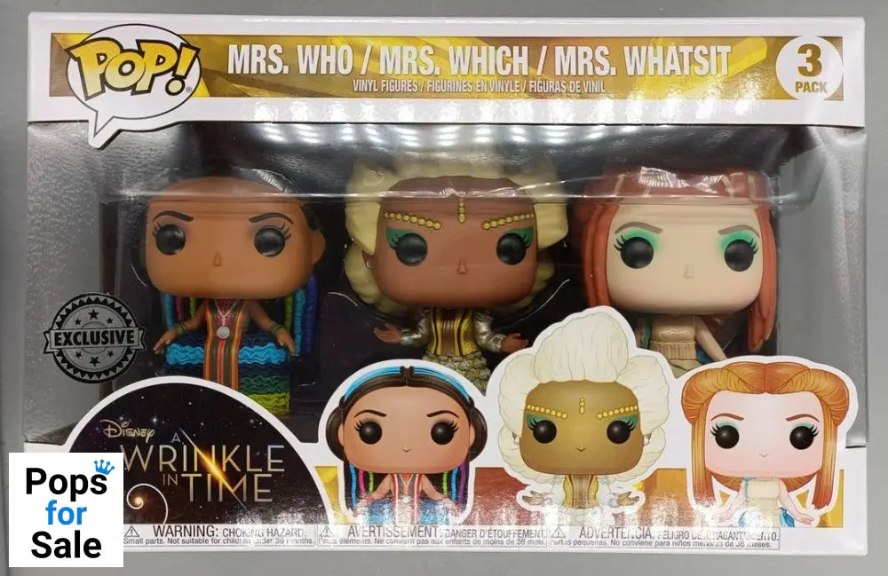 3 Pack Mrs. Who Mrs. Which Mrs. Whatsit - Disney A Wrinkle In Time Funko POP