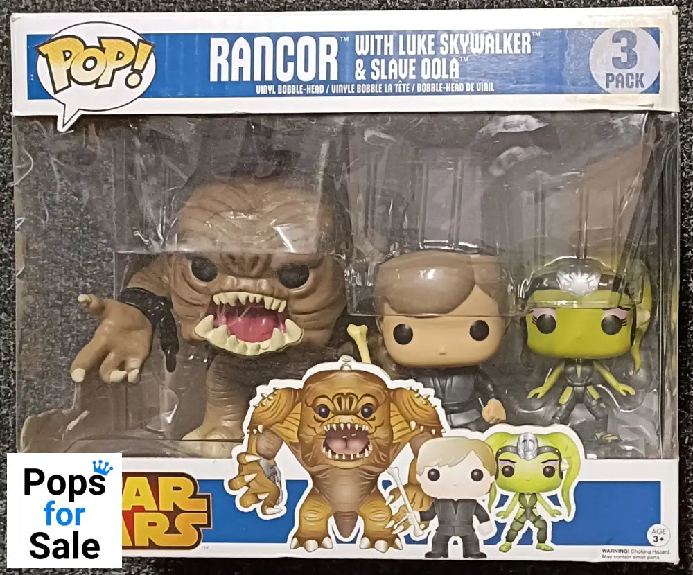 [3 Pack] Rancor (with Luke Skywalker & Slave Oola) 6 inch Funko POP - Box Damaged