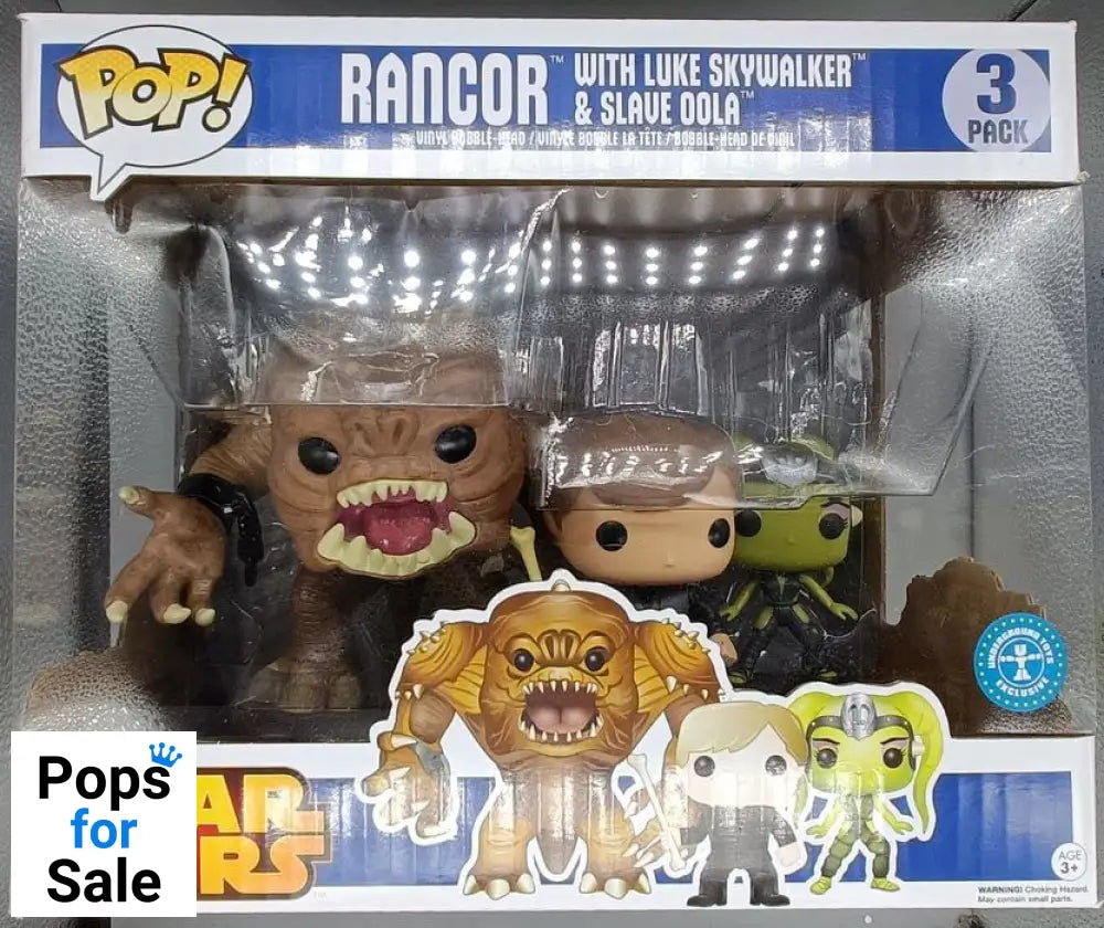 [3 Pack] Rancor (with Luke Skywalker & Slave Oola) 6 inch Funko POP - Box Damaged