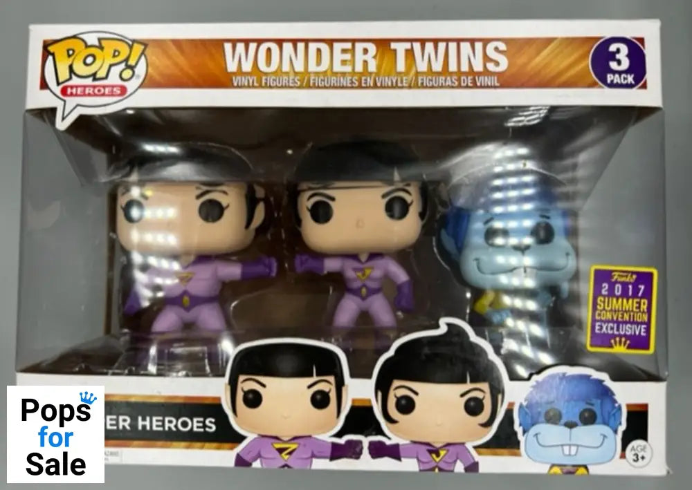 [3 Pack] Wonder Twins - DC Super Heroes - 2017 Con Funko POP - Box Damaged
