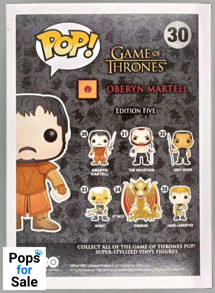 #30 Oberyn Martell - Game of Thrones Funko POP