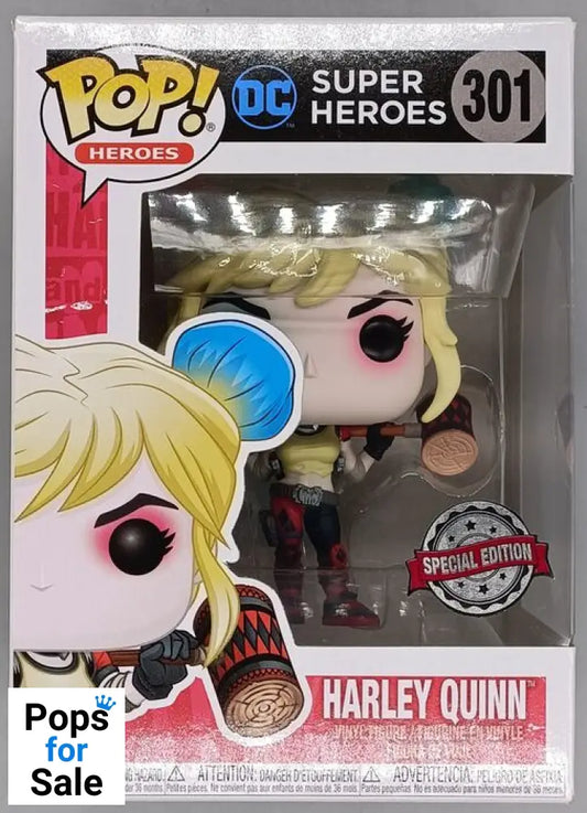 #301 Harley Quinn (w/ Mallet) - DC Super Heroes - Box Damaged Funko POP - PopsforSale.co.uk