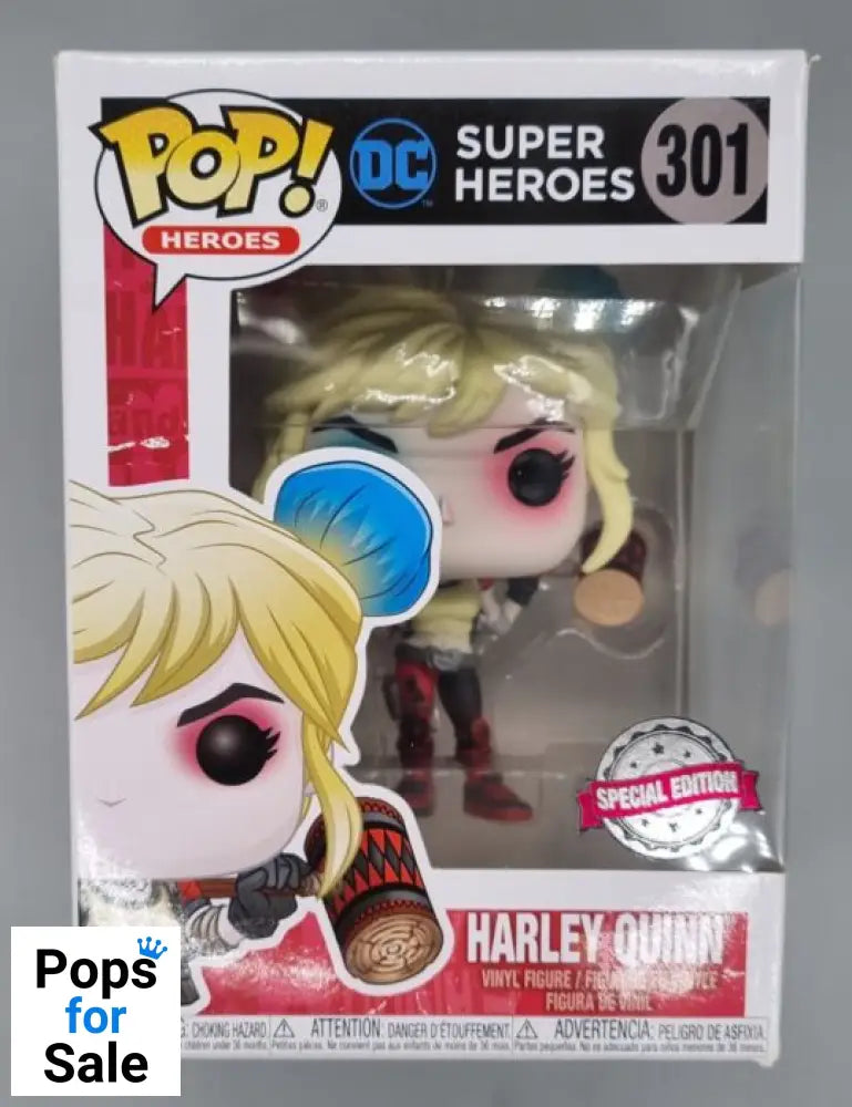 #301 Harley Quinn (w/ Mallet) - DC Super Heroes Funko POP - PopsforSale.co.uk