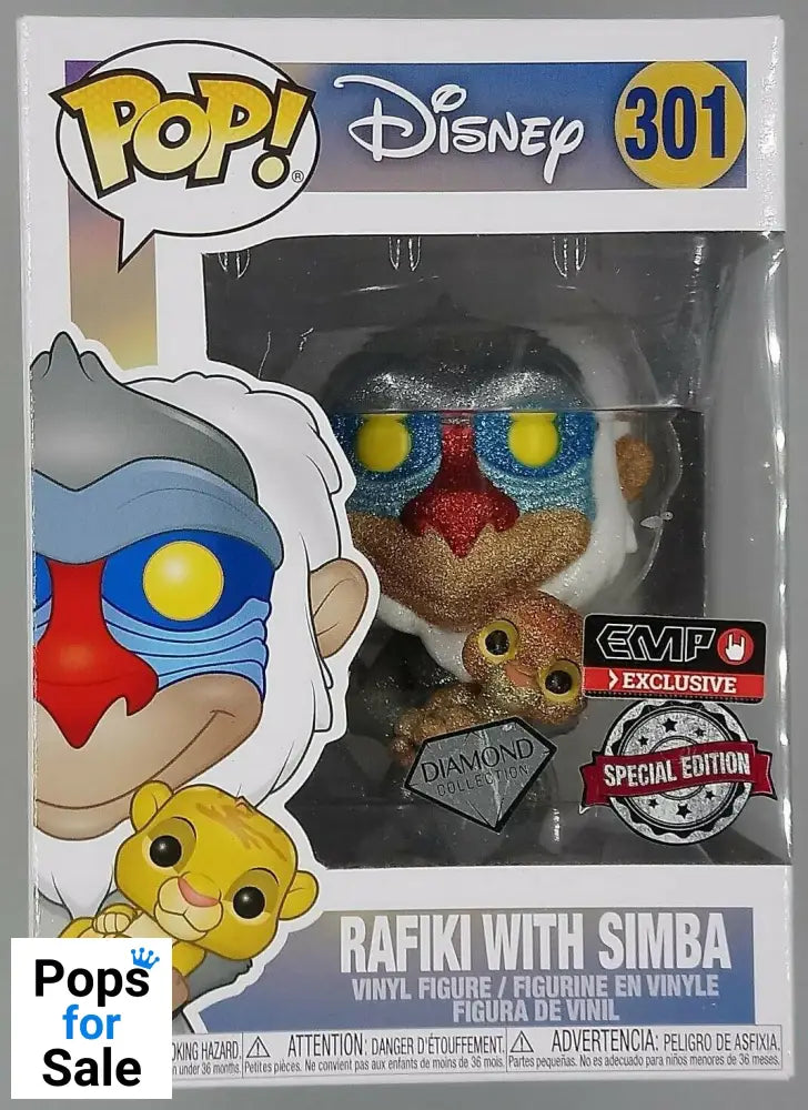 301 Rafiki with Simba - Diamond - Disney Lion King Funko POP