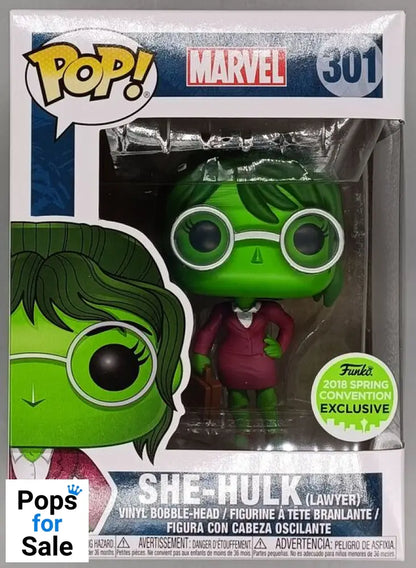 #301 She-Hulk (Lawyer) - Marvel - 2018 Con - Box Damaged Funko POP - PopsforSale.co.uk