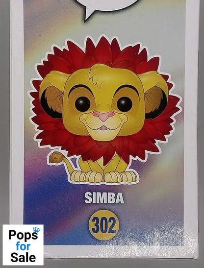 #302 Simba (Leaf Mane) - Flocked - Disney Lion King - Box Damaged Funko POP