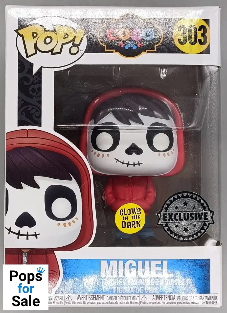303 Miguel - Glow - Disney Coco -Funko POP - Box Damaged