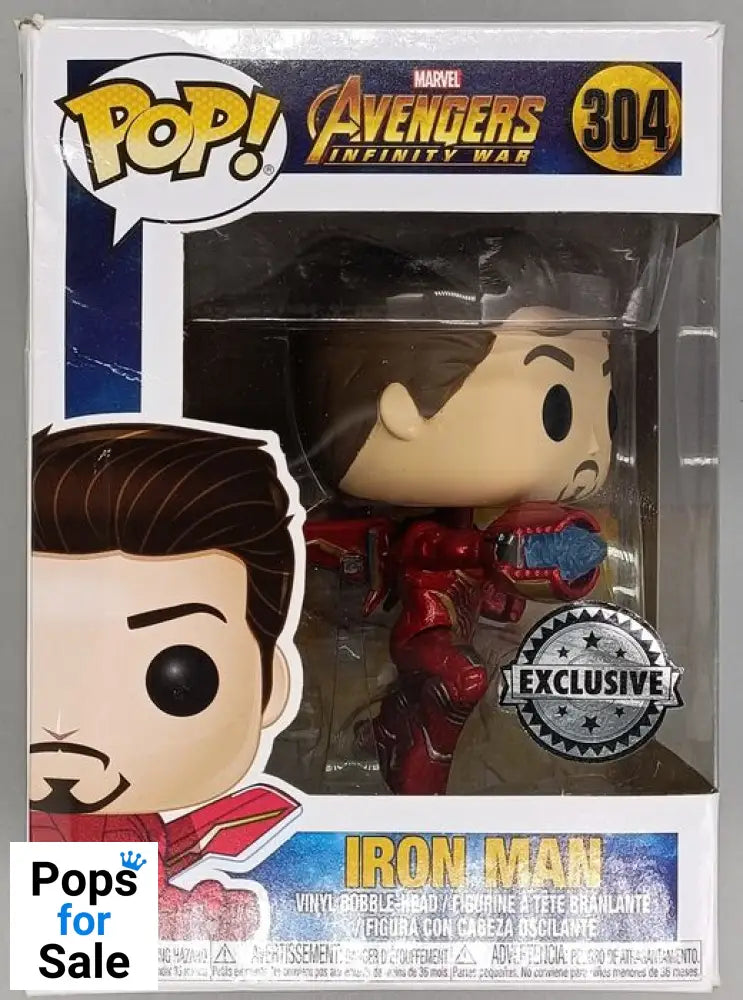 #304 Iron Man (Unmasked) - Marvel Avengers Infi - Box Damaged Funko POP - PopsforSale.co.uk