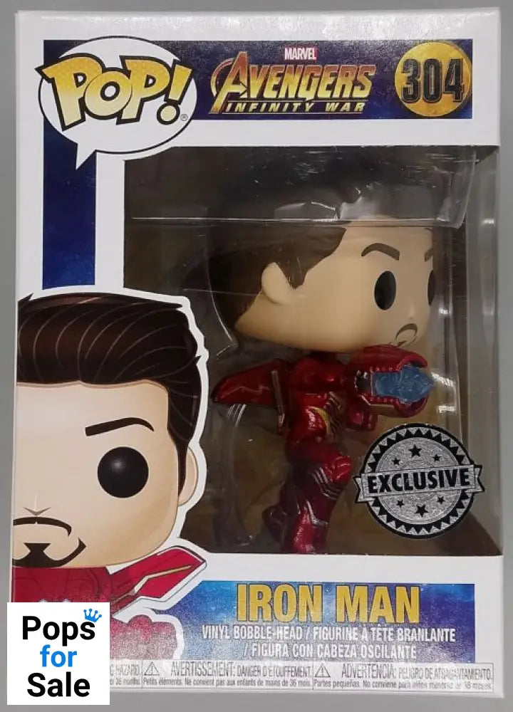 #304 Iron Man (Unmasked) - Marvel Avengers Infinity War Funko POP