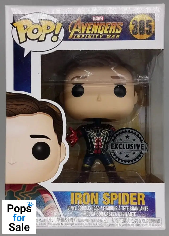 #305 Iron Spider (Unmasked) Marvel Avengers Infinity War Funko POP - PopsforSale.co.uk