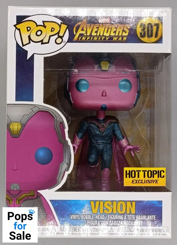 307 Vision  Metallic  Marvel Avengers Infinity War Funko POP - Box Damaged