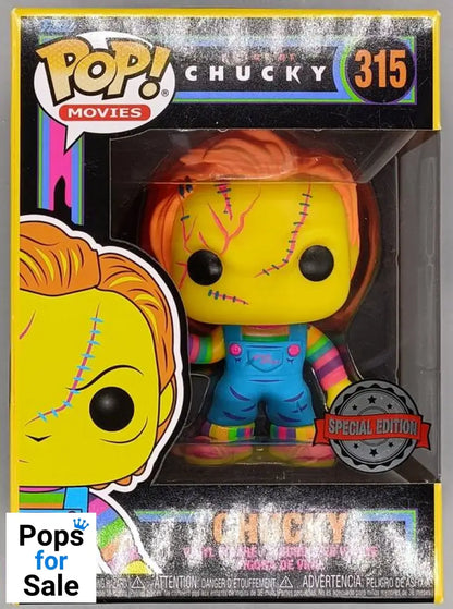 #315 Chucky - Blacklight - Bride of Chucky - Horror Box Damaged Funko POP - PopsforSale.co.uk