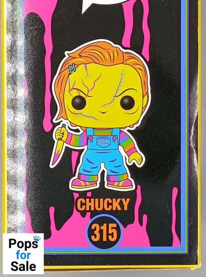 #315 Chucky - Blacklight - Bride of Chucky - Horror Box Damaged Funko POP - PopsforSale.co.uk